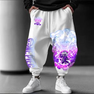 2025 New Anime One Piece Autumn Winter Pure Cotton Pants Printed Men Women Casual Loose Fashion Hip-hop Streetwear Sweatpants