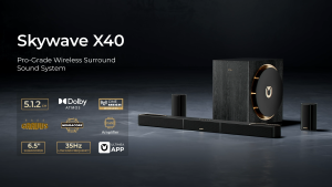 ULTIMEA Skywave Series Soundbar Dolby Atmos 5.1.2 Channel Surround Sound Wireless subwoofer and surround speakers Home theater system 530W