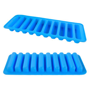 Long Strip Silicone Mold 10 Cavity Finger Shaped Chocolate Rectangular Cereal Chocolate Bar Cookie Ice Cube Trays Baking Tools