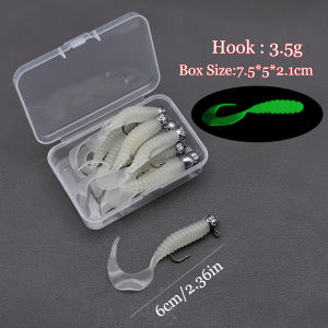 Mr.Lurion 10pcs/box 6cm grub 3.5g jig hook Soft Plastic Grub Worm Lure Bait with Fish HooksPerch Bass Pike Bluegill Fish Baits