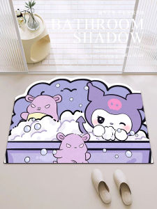 Purple Cartoon INS Style Bathroom Mat Strong Absorbency Bathroom Entrance Sink under Diatom Mud Anti-Slip Foot Pad Home Use