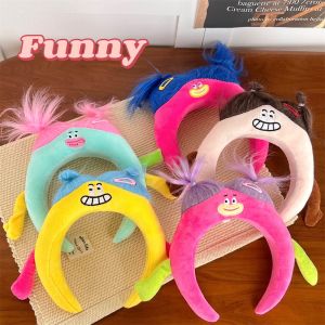 2023 Mới Sang Trọng Ngộ Nghĩnh Xấu Xí Búp Bê Băng Đô Quấn Tóc Nữ Mặt Nạ Rửa Mặt Ràng Buộc Bím Tóc Nhỏ Dễ Thương Phụ Kiện Tóc Xoăn Tươi Ra