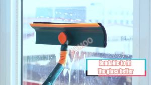 140cm Window Cleaner Mop Dual-purpose Telescopic Rod Stainless Steel Long Handle Glass Cleaning Tool
