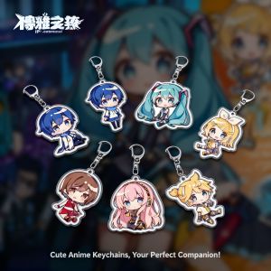 Bandai | Hatsune Miku Acrylic Double Sided Keychain Miku Hatsune Zatsune Miku Acrylic Keychain Charms
