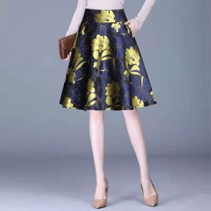 Spring Summer New Print Half Skirt A-Line Womens Style 2023 Versatile Slimming Skirts with Pocket Safety Pants Commute