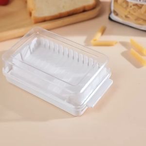 Home Refrigerator Food GradeTransparent Butter Tray Slicer Bread Butter Cutting Box Transparent Butter Cheese Fresh-keeping Box
