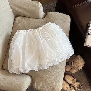 Váy Ngắn Lưới Mùa Hè Phong Cách Pháp Thiết Kế Váy Ba Lê Eo Thun Lót Ren Chống Hở Hang Cho Nữ