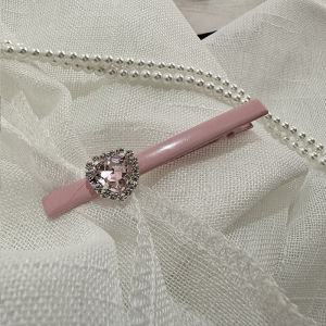 เครื่องประดับผมสไตล์เกาหลีสุดเก๋ สีชมพูหัวใจเพชรน้ำ คลิปผมข้างหน้า คลิปปากเป็ด คลิปผมฤดูร้อนใหม่ เครื่องประดับผมสำหรับผู้หญิง