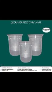 Gelas Plastik Oval 14 Oz Gelas Plastik (Isi 50 Pcs-WGO14)