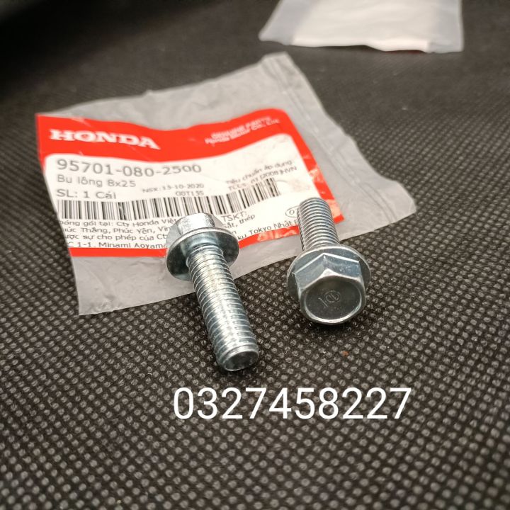 2 ốc bắt heo dầu, phuộc trước WAVE, FUTURE, WINNER ... zin.  bu lông 8x25