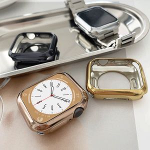 Watch Case For Apple Watch 9 Scratch Silicone Soft Protective Cases For iWatch Series 9 8 7 41mm 45mm TPU Half Cover Protector Case