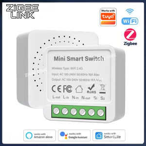 Zigbee3.0/Wifi MINI Smart Switch with Two-Way Control Wireless Light Switch Smart Automation Works With Tuya Alexa Google Home