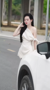 Đầm tiểu thư lệch vai Cloudy Pink – Đầm thanh lịch dự tiệc sang trọng cho nàng yêu nhẹ nhàng V13