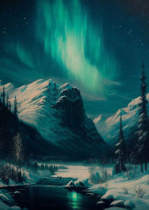 Jigsaw Puzzle 1000PCS-50X70CM Snowy Valley Alps Mountains Aurora Night Landscape Art Brain Teaser Puzzle Calming Hobby Gift