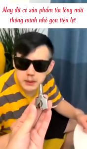 Dụng cụ cắt tỉa lông mũi bằng thép không gỉ lưỡi sắc bén máy cắt lông mũi an toàn tiện lợi kèm cọ vệ sinh