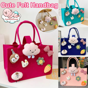 Cute Felt Handbag Mommy Bag Hundred Day Banquet Gift Shopping Bag Baby Companion Gift Bag Girl Lady Shoulder Bag Children Cartoon Tote Bag