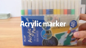 HMHL-24/36/48pcs Acrylic marker Pen Coloring Set Painting Color Pen Set Colored Highlighter DIY School Art Supplies