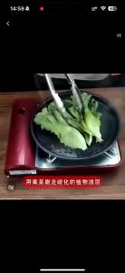 Chảo gang tròn đế gỗ chống dính dùng làm bò bít tết - Chảo gang tròn đế gỗ