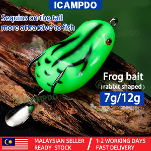ICAMPDO Jump Frog Fishing Lure Umpan Pancing Katak Loncatan Casting Soft Plastic Jig Head Bait Palsu Ikan Slow Jigging Terapung Gewang A Must Have fake Fish floating Bait Jiggingfloating Luresfishing Snake head Gewang Ikan