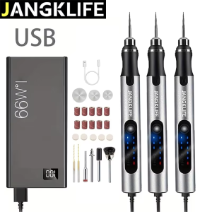 JANGKLIFE USB Rechargeable Rotary Tool Kit Woodworking Carving Pen DIY Crafts Carving Toy Figures DIY