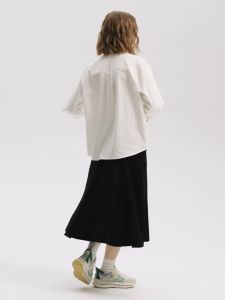 【Yangmi】 FILA CORE WHITE LINE HERITAGE Womens Long Sleeve Shirt in White