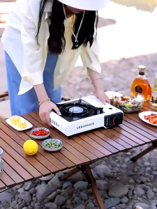 butane gas stove 2 in1 portable set outdoor Camping cookware butane gas stove with grill pan mini Picnic Barbecue Safe Explosion-Proof