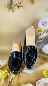 Womens Fashion Glossy Style Pointed Toe Office/School Rubber Heels L765