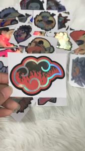 Stiker Hologram Anime Lambang AKATSUKI naruto ukuran 7 cm