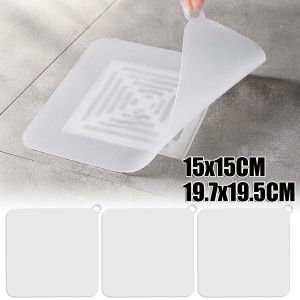 Anti-Smell Insect-Proof Thick Silicone Floor Drain Block Odor Transparent Deodorant Cover Invisible Design Seal Floor Cover Bathroom