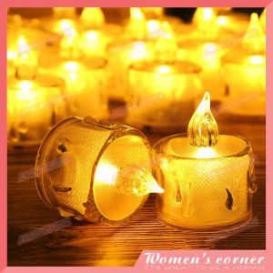 Transparent Battery Flameless Candles LED flameless candle birthday decoration battery powered