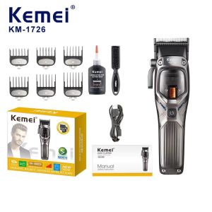Kemei KM-1726 2500mAh 10000RPM High Speed Li-Battery Stainless DLC Adjust Blade Hair Clipper Professional Hair Barbering Quality Machine