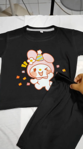 Baju Kaos Setelan Anak Perempuan Karakter Kartun Motif Melody Happy Lucu Usia 1 - 10 Tahun - DTF