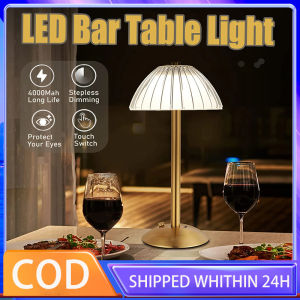 Metals Crystal Table Lamp LED Touch Sensor Desktop Table Lamp USB Rechargeable Wireless Night Light 台灯 For Restaurant Hotel Bar Cafe Bedroom Decor Light