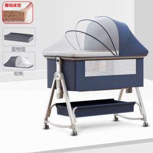 เตียงเด็กแบบพกพาพร้อมที่นอนได้หลายชั้นสำหรับเด็กแรกเกิดและเด็กวัยเตาะแตะ ที่นอนแบบอเนกประสงค์สำหรับบ้านและสวน