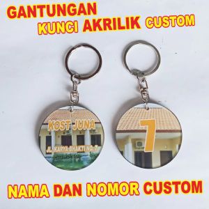 Gantungan Kunci Bulat Custom Kamar Kos Loker Hotel Penginapan