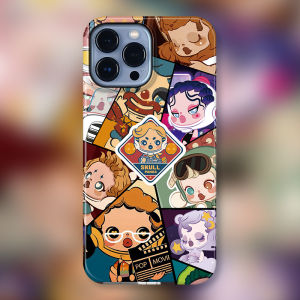 Dark Theme iPhone15 pro Max Phone Case Female Style Cartoon Resin Protective Shell Celebrity Blind Box Cute Small Niche Pop Mart