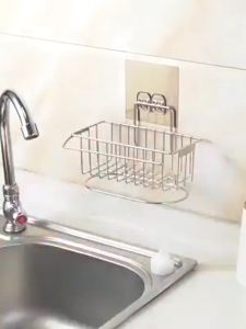 Kệ inox để đồ rửa chén bát dán tường có khay hứng nước cao cấp không khoan đục giá inox dán tường siêu chắc có khay hứng nước sạch - kệ dán tường inox để đồ đa năng