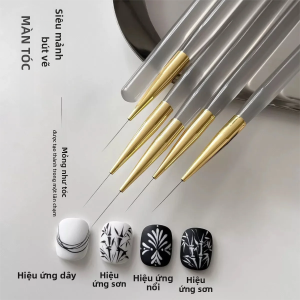 Bộ 5 Cọ Vẽ Móng Chuyên Nghiệp Cọ Vẽ Đường Nét Tinh Xảo Cọ Vẽ Chi Tiết Chính Xác Dành Cho Sơn Gel Chất Liệu Nylon Mỏng