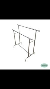 CMS ราวตากผ้าสแตนเลส ราวแขวนผ้า ราวแขวนเสื้อ เสตนเลส ความยาว 120ซม. สูง 120 ซม. มี 2 ราวแขวน