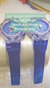 Jam Tangan Kanak-Kanak Kids Sport Casual Doraemon Pikachu Psyduck Analog Rubber Strap + Light Watches + Watch Box