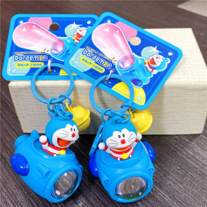 Authentic Doraemon Tinker Bell Spacecraft Sunset Ambience Light Keychain Cute Sunset Light Small Pendant Key Chain