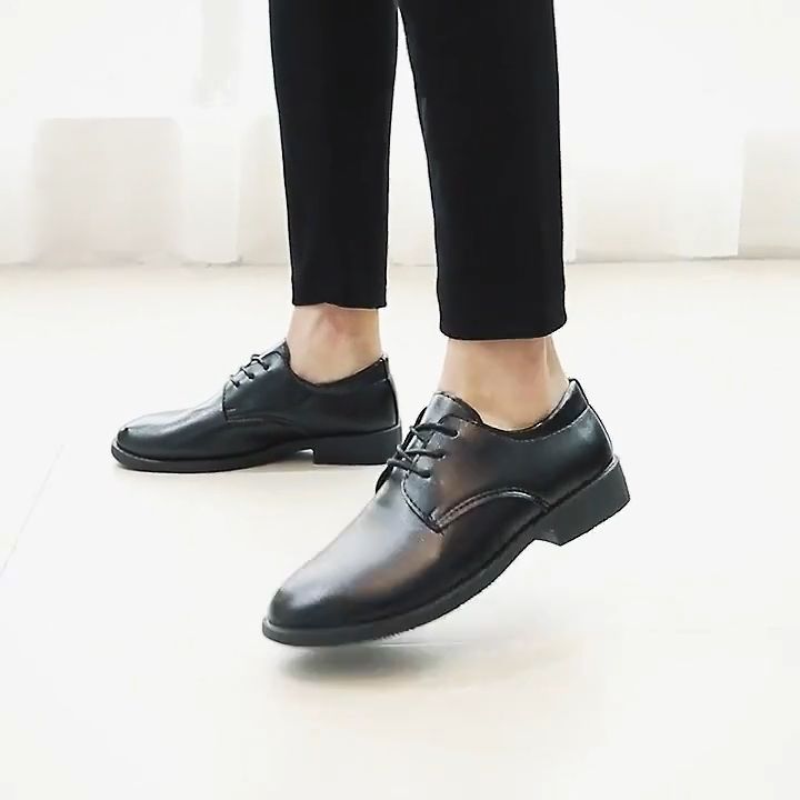 Men's Casual Shoes Leather Point Toe Business Shoes For Men Classic Solid  Color Fashion Wedding Shoes Black Office Laces Shoes Lazada PH