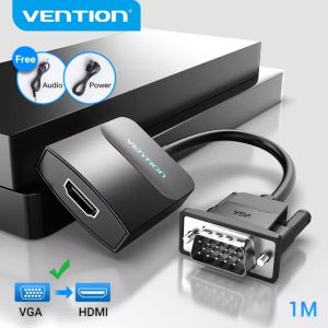 Vention Bộ Chuyển Đổi VGA Sang HDMI Cáp Chuyển Đổi 1080P VGA Đực Sang HDMI Cái Với Nguồn Âm Thanh USB Cho Máy Tính Xách Tay Máy Tính Để Bàn Màn Hình TV Máy Chiếu Bộ Chuyển Đổi PS4/3 HDTV VGA HDMI