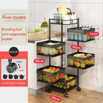 Rotating Trolley Kitchen Rack Rotating Rack Spice Rack Storage Rack Bathroom Rack Shelf Ikea Rack