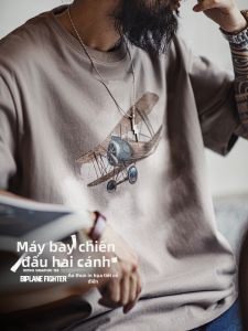 MADEN | Áo Thun In Hình Bông Cotton Sờn Màu Cổ Điển