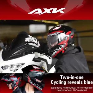 AXK 909 Double-mirror motorcycle Modular Helmets with open face for riding/motorcycle accessories