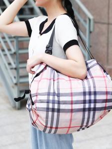 Foldable Concertina Design Single Shoulder Travel Shopping Bag Large Capacity Eco-friendly Portable Oxford Cloth Grocery Bag