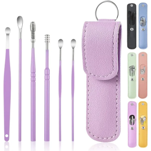 tainless Steel Ear Pick Set | Reusable Ear Wax Removal Tools with Piercing Kit | Professional Ear Curette Spoon & Care Tools for