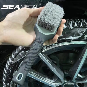 SEAMETAL Rubber Handle Car Wheels Brushes Medium Stiff Synthetic Bristles Tire Scrub Cleaner Never Scratch Wheel Tire Clean Tool