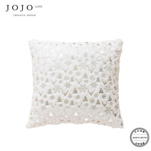Áo Đệm Sofa Đệm Đầu PD.Slander.PV Flannel Christmas Snowflake Satin Soft Square Removable Washable Home Decor Cushion Cover